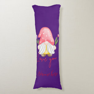 Custom personalised gnome valentine's day body cushion