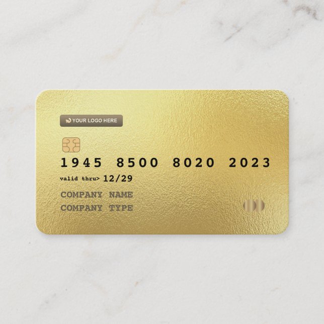 Custom personalised gold credit card Business Card (Front)