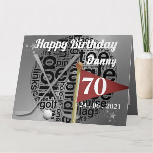 Custom Personalised Golf 70th Birthday Card