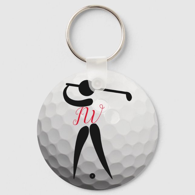 Custom Personalised Golf Ball Keyring (Front)
