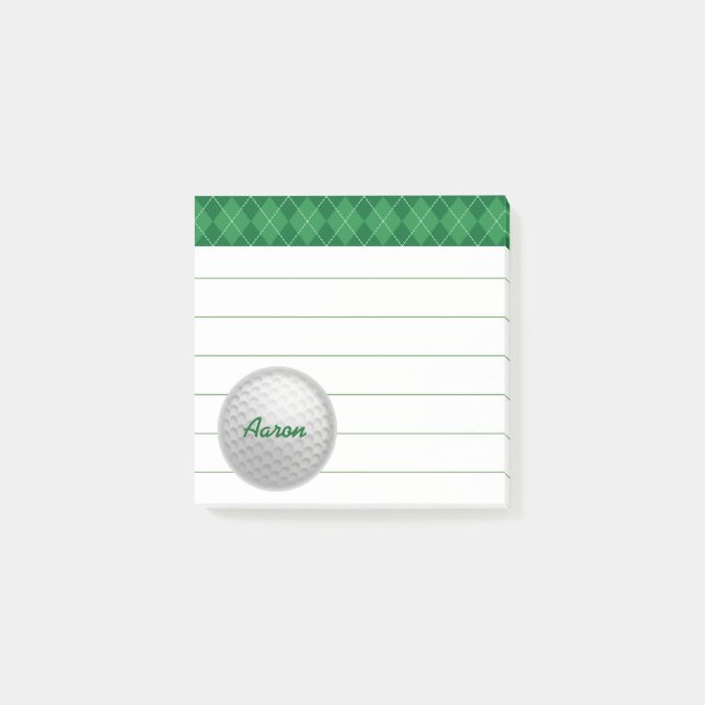 Custom Personalised Golf Post It Notes Gift (Front)