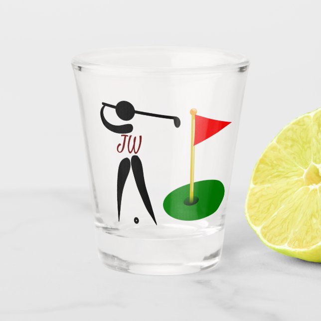 Custom Personalised Golf Themed Shot Glass (Front)
