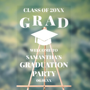 Custom Personalised Graduation Party Welcome Acrylic Sign