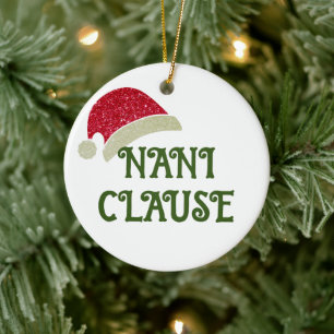 Custom Personalised Grandma Santa Clause Christmas Ceramic Tree Decoration