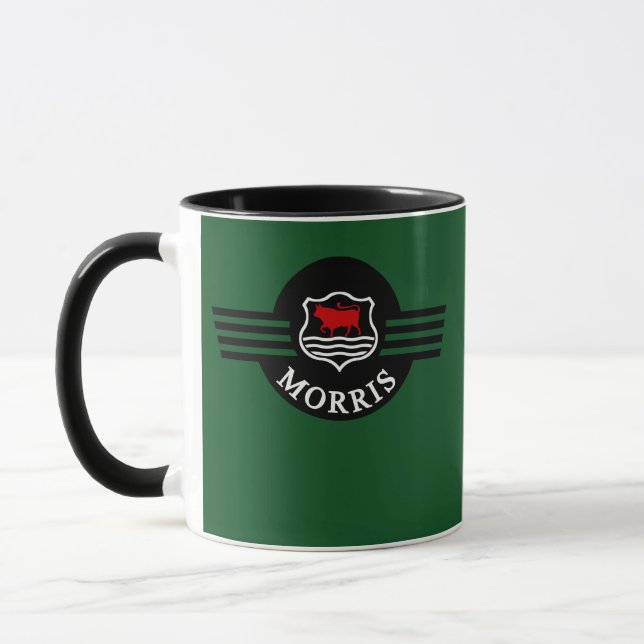 Custom Personalised Green Morris Minor mug (Left)