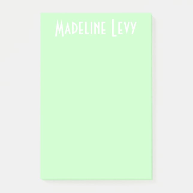 Custom Personalised Green Post its  with name Post-it Notes (Front)