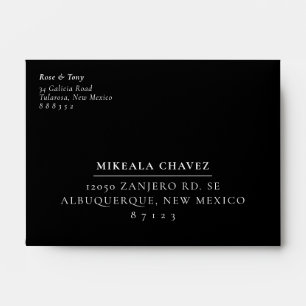 CUSTOM personalised guest name and addresses black Envelope