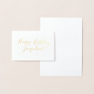 Custom / Personalised Happy Birthday Gold Foil Card
