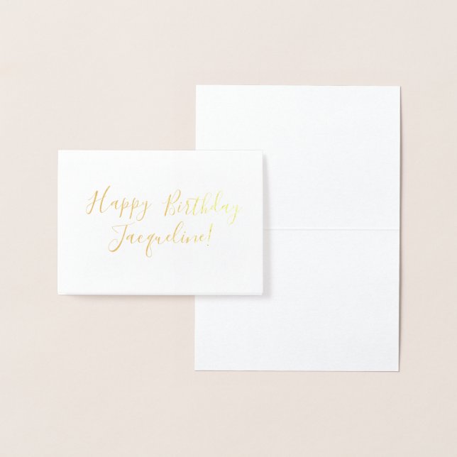 Custom / Personalised Happy Birthday Gold Foil Card (Display)