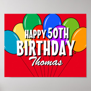 Custom personalised Happy Birthday party posters
