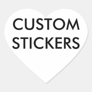 Custom Personalised Heart Stickers Blank Template