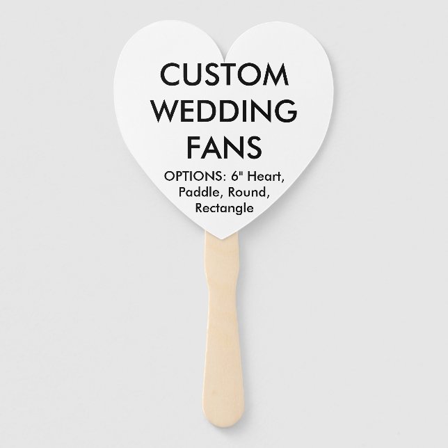 Custom Personalised HEART WEDDING FANS Template (Front)