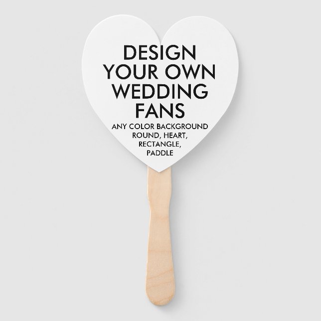 Custom Personalised HEART WHITE WEDDING FANS (10) (Front)