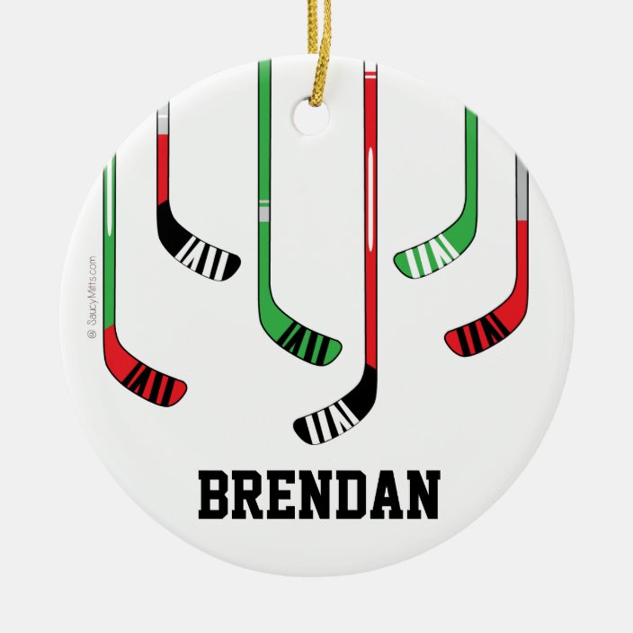 Custom Personalised Hockey Christmas Ornament Zazzle.co.uk