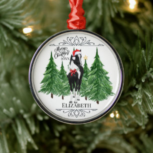 Custom Personalised Horse Watercolor Christmas Metal Tree Decoration