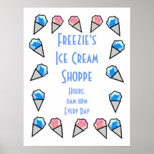 Custom, Personalised Ice Cream Border Posters