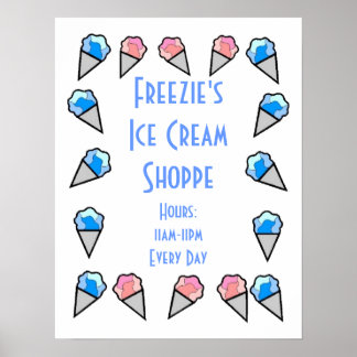 Custom, Personalised Ice Cream Border Posters