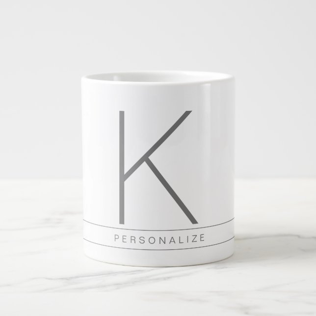 Custom Personalised Initial Big Huge Giant Large Coffee Mug (Front)