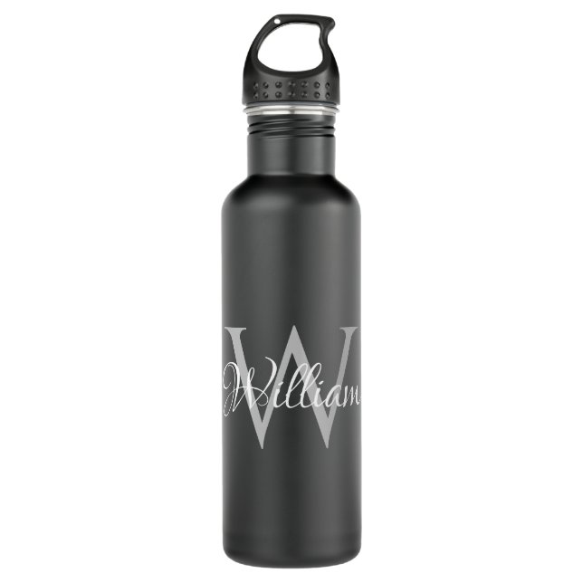 Custom Personalised Initial Script Monogram 710 Ml Water Bottle (Front)