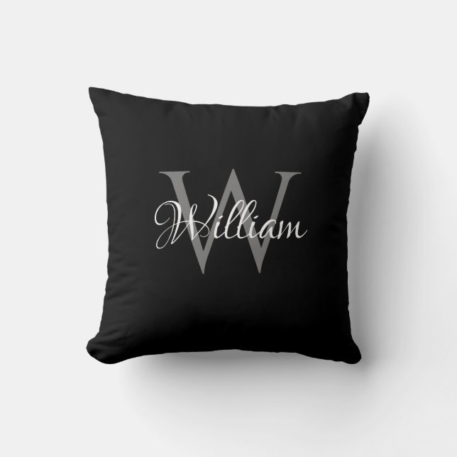 Custom Personalised Initial Script Monogram Cushion (Front)