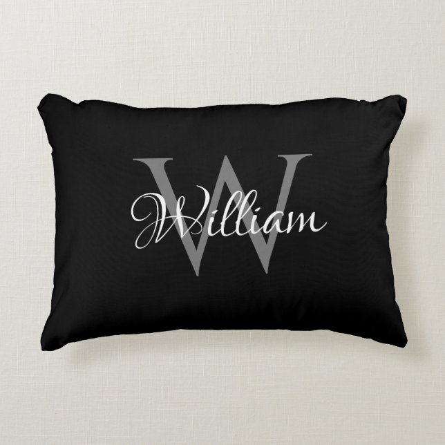 Custom Personalised Initial Script Monogram Decorative Cushion (Front)