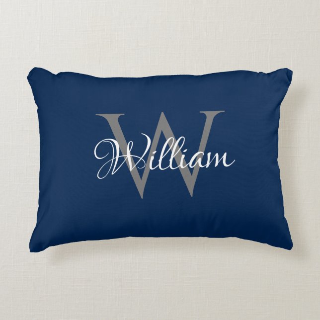 Custom Personalised Initial Script Monogram Decorative Cushion (Front)