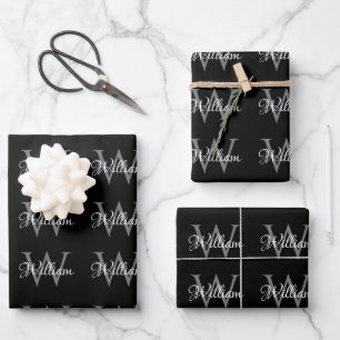 Custom Personalised Initial Script Monogram Wrapping Paper Sheet