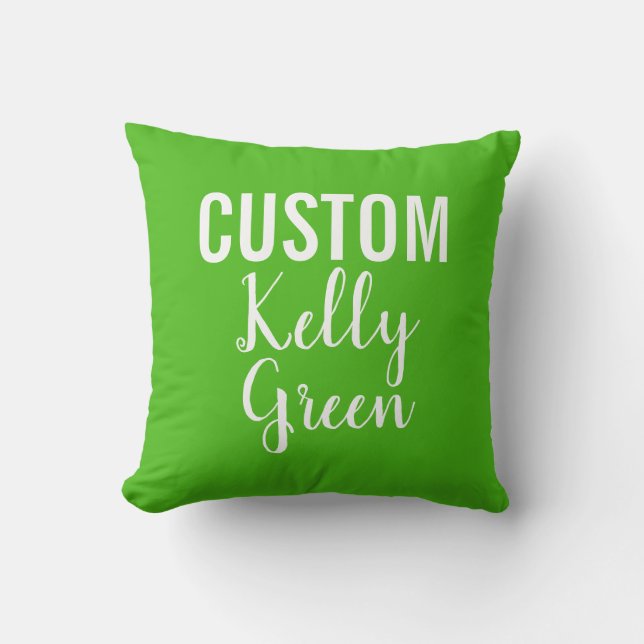 Custom Personalised KELLY GREEN Throw Pillow (Front)