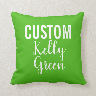 Custom Personalised KELLY GREEN Throw Pillow