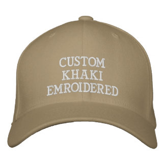 Custom Personalised Khaki Embroidered Baseball Cap