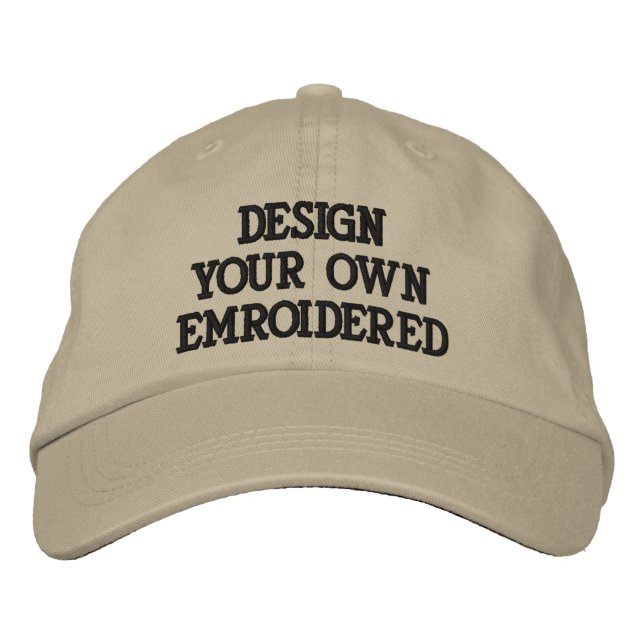 Custom Personalised Khaki Embroidered Baseball Cap (Front)