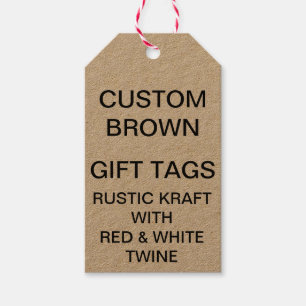 Custom Personalised Kraft Gift Tags Red Twine