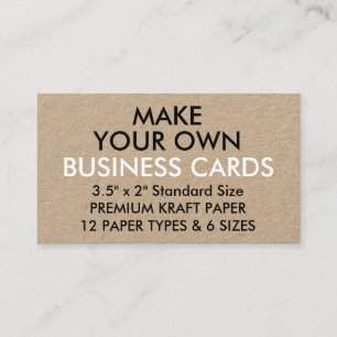 Custom Personalised KRAFT Standard Business Cards