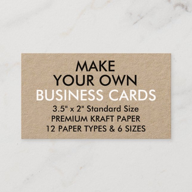Custom Personalised KRAFT Standard Business Cards (Front)