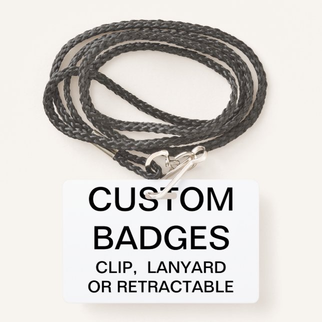 Custom Personalised LANYARD BADGE Template ID Badge (Front with Lanyard)