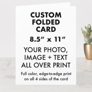 Custom Personalised Large 11" x 8.5" Folded Card