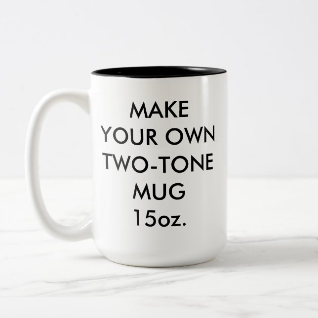 Custom Personalised Large 15oz Black Two-Tone Mug (Left)
