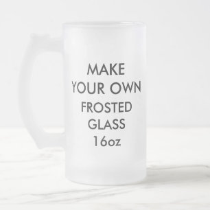 Custom Personalised Large 16oz Frosted Beer Glass Mug