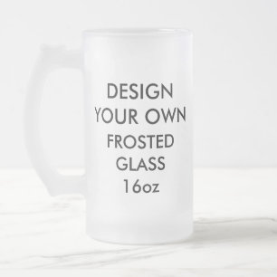 Custom Personalised Large 16oz Frosted Beer Glass Mug