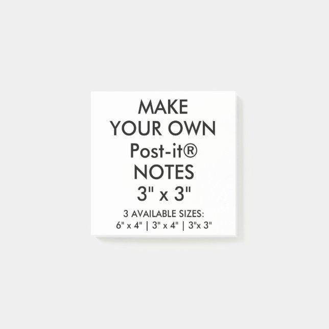 Custom Personalised Large 3" Square Post-it® Notes (Front)