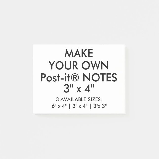 Custom Personalised Large 3" x 4" Post-it® Notes (Front)