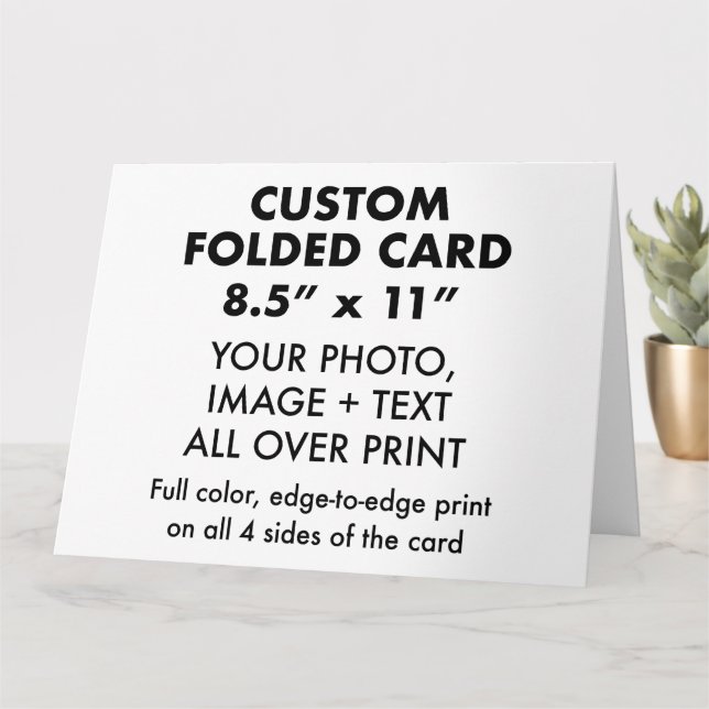 Custom Personalised Large 8.5" x 11" Folded Card (Small Plant)