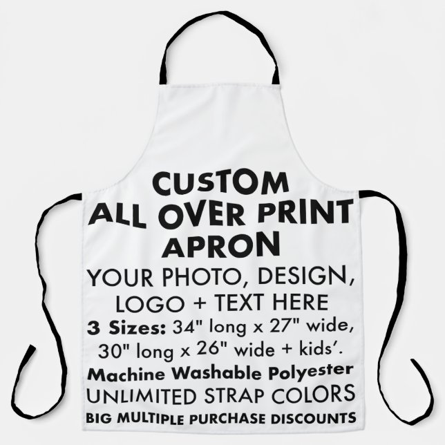 Custom Personalised Large All Over Print Apron (Front)