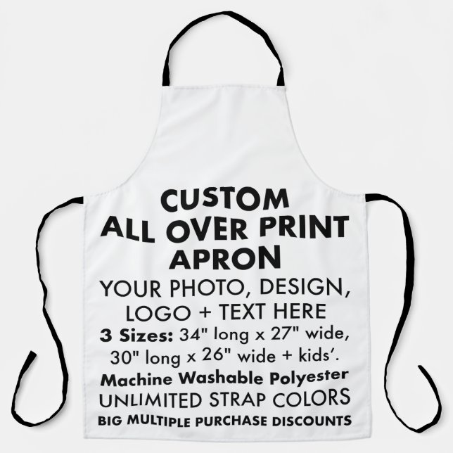 Custom Personalised Large All Over Print Apron (Front)