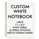 Custom Personalised Large BLANK SKETCH Notebook
