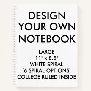 Custom Personalised Large COLLEGE RULED Notebook