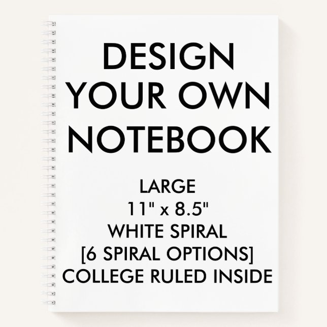 Custom Personalised Large COLLEGE RULED Notebook (Front)