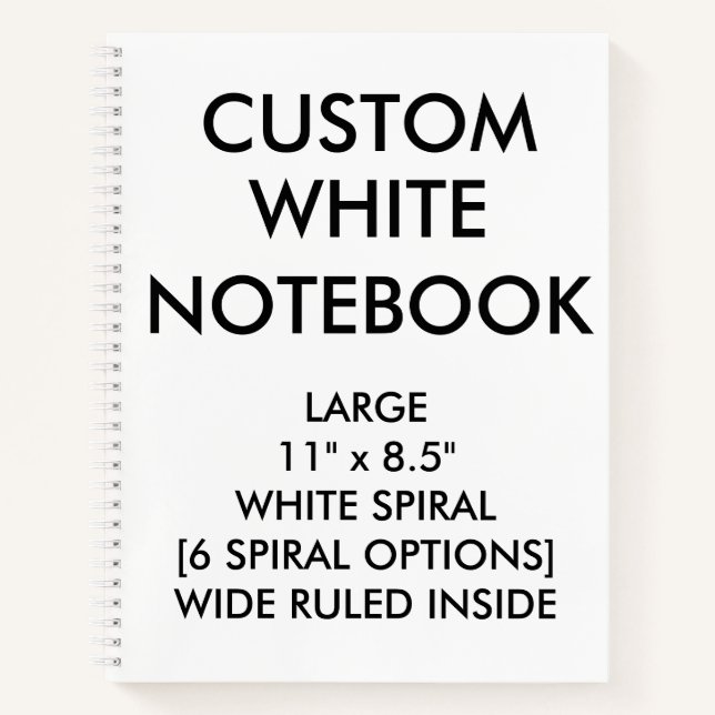 Custom Personalised Large WIDE RULED Notebook (Front)