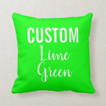 Custom Personalised LIME GREEN Throw Pillow