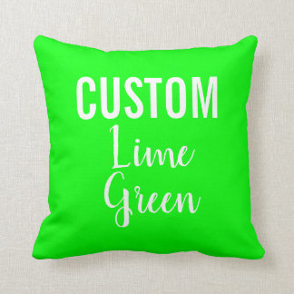 Custom Personalised LIME GREEN Throw Pillow